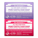 Dr. Bronner's barra rosa, limpieza suave para piel