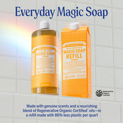Dr. Bronner's Citrus Castile ingredients from organic oils highlighting ethical sourcing