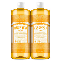 Dr. Bronner's Citrus bottle pour for multi-use cleansing on skin