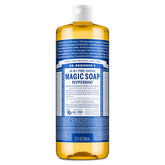 Dr. Bronner's jabon líquido pura Castilla en botella, limpieza suave para la piel.
