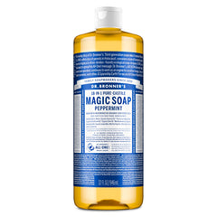 Dr. Bronner's jabon líquido pura Castilla en botella, limpieza suave para la piel.