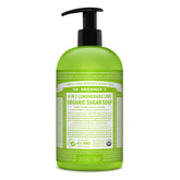 Dr. Bronner's Lemongrass sugar soap bottle ready for a creamy wash for hands and body