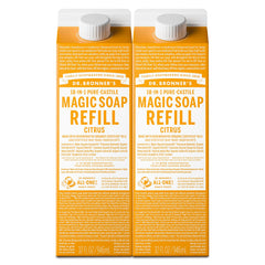Dr. Bronner's Magic Soap Citrus refill bottle for kitchen and body care use