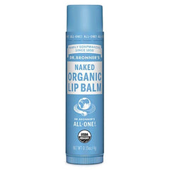 Dr. Bronner's Organic Naked Lip Balm provides fragrance-free moisture for daily use.