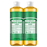 Dr. Bronner's Pure-Castile Almond Soap 16oz 2-pack delivers rich lather for daily cleansing.