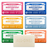 Dr. Bronner's Pure-Castile Almond bar soap with creamy lather for gentle cleansing.