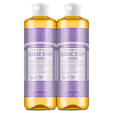 Dr. Bronner's Lavender Pure-Castile bottle for versatile skin and surface cleaning