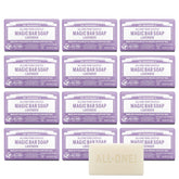 Dr. Bronner's Lavender Magic Bar close-up shows rich lather for face and body.
