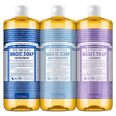 Dr. Bronner's Pure-Castile Peppermint bottle for a refreshing cleanse.