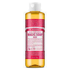 Dr. Bronner's Pure-Castile Rose bottle for multi-use cleaning