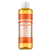 Dr. Bronner’s Jabon líquido Castile Árbol de Té: botella visible para piel sensible.