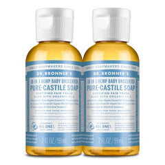 Dr. Bronner's Pure-Castile Bebé sin fragancia, vertido suave para piel sensible.