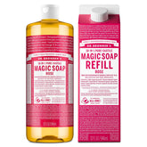 Dr. Bronner's Rose Castile Soap bottle for gentle cleansing and refreshing skin