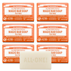 Dr. Bronner's Tea Tree Magic Bar lathers richly for refreshed skin.