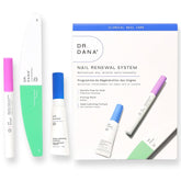 Dr. Dana Nail Repair Kit bottle closeup showing glossy, healthier-looking nails.