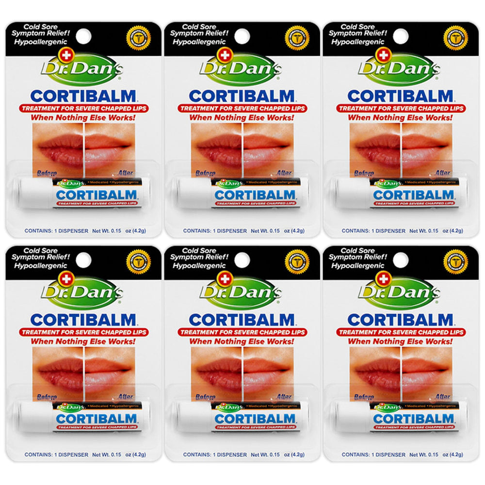 Dr. Dan's Cortibalm 6-pack for chapped lips provides soothing relief.