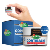 Dr. Dan's Cortibalm en frasco, cuidado diario para labios extremadamente secos.