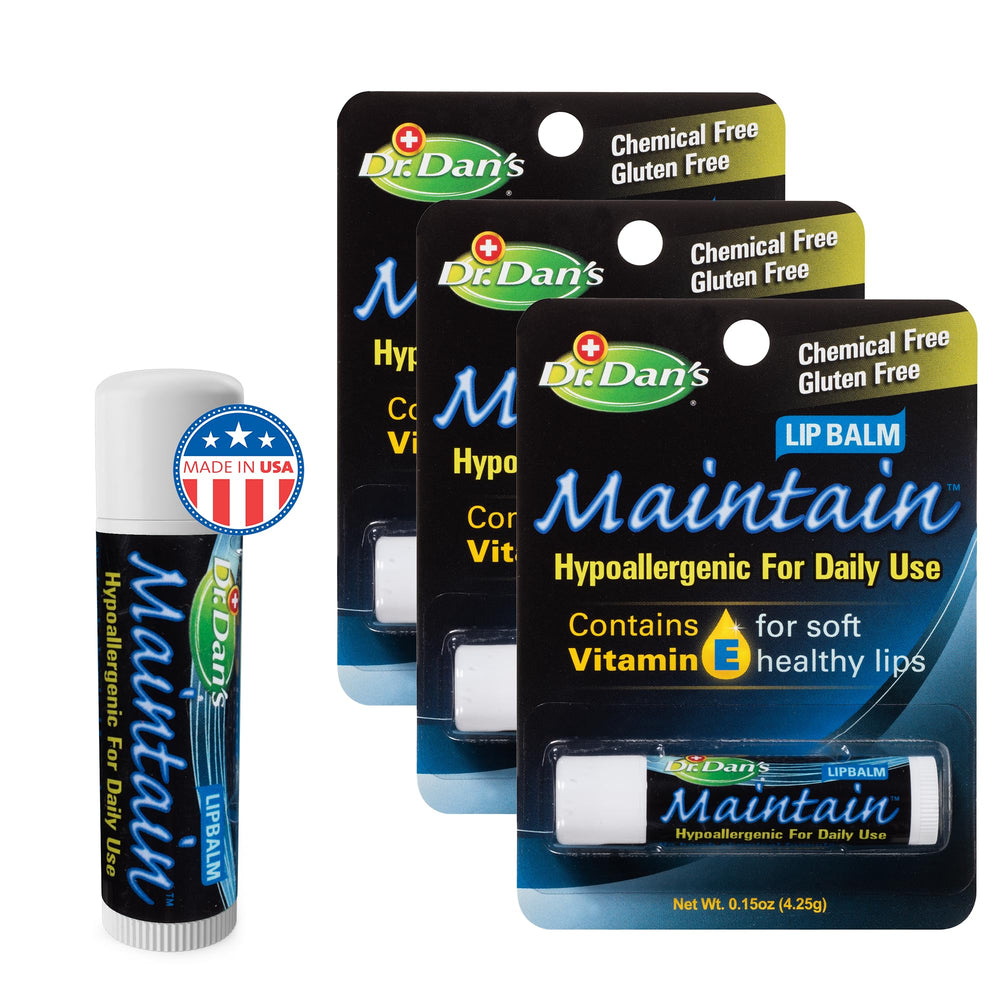 Dr. Dan's Maintain bálsamo labial en tubo, paquete ideal para uso diario