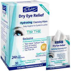 Dr Fischer, empaque de toallitas oculares, ideal para limpieza diaria suave.