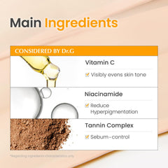 Dr. G Bright Toning Up swatch on skin with light tint.