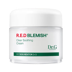 Dr. G R.E.D. Blemish Clear crema frasco, hidratación suave para piel sensible.