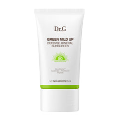 Dr. G protector solar mineral SPF50 en botella, protección suave para piel sensible.