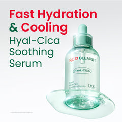 Dr. G R.E.D. hyal-cica serum texture closeup showing soothing hydration.