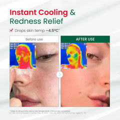 Dr. G R.E.D. serum on cheek illustrating cooling sensation.