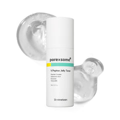 Dr.nineteen V.Peptox Jelly Toner en botella para uso diario y refrescante.