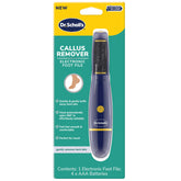 Dr. Scholl's Callus Remover foot file with rotating head smooths rough skin.