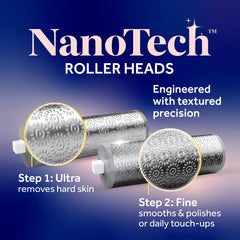 Dr. Scholl's Pedi Perfect fine roller head for smoothing and polishing.