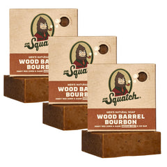 Dr. Squatch barra-jabon natural barril-madera: aroma intenso que despierta la piel.