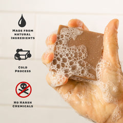 Dr. Squatch Birchwood Breeze bar soap close-up offering earthy scent