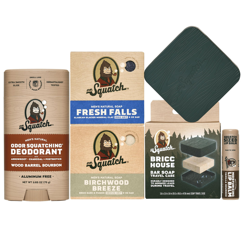 Dr Squatch Bricc House travel case keeps soaps secure and dry on trips.