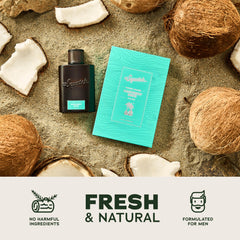 Packaging highlighting sustainably sourced Cedarwood Virginia and natural ingredients