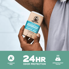 Dr. Squatch Charcoal Postbiotics deodorant showing natural odor control.