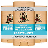 Dr. Squatch Coastal Mist charcoal deodorant stick for lasting, natural odor protection.