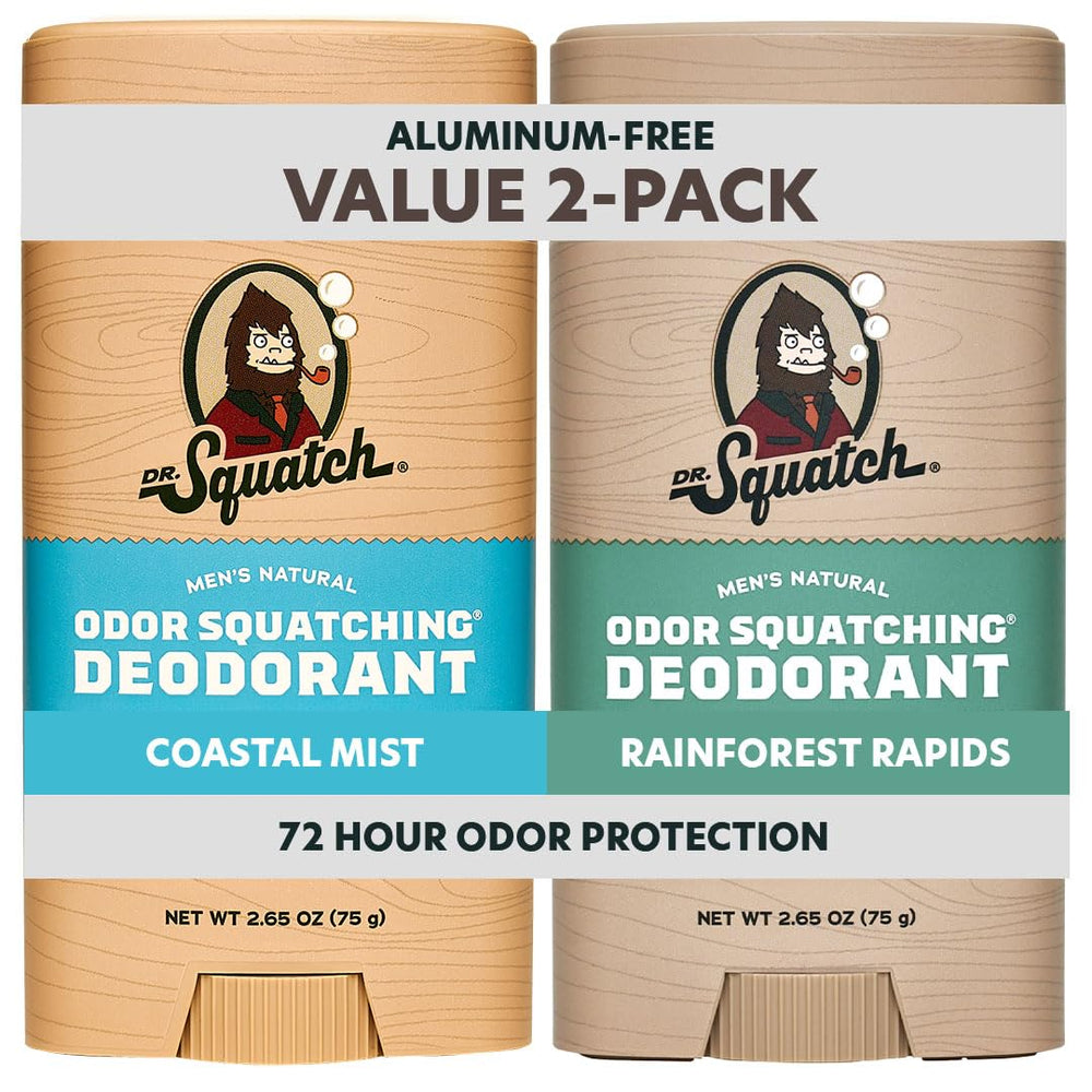 Dr. Squatch Coastal Mist deodorant stick for all-day freshness.