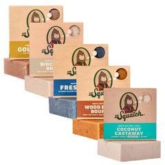 Dr. Squatch Coconut Castaway bar offers a rich lather for a refreshing morning ritual.