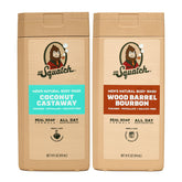 Dr. Squatch Coconut Castaway bottle front showcasing tropical cleansing and hydration benefits