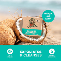 Dr. Squatch bar with coconut oil and shea butter offering a nourishing feel.