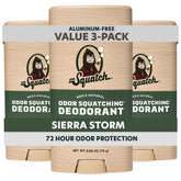 Dr. Squatch 3-pack deodorant front view for easy daily protection