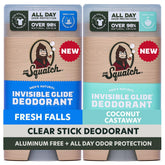 Dr. Squatch Invisible Glide 2-pack front view for stain-free, all-day freshness.