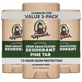 Dr. Squatch Pine Tar deodorant pack image showing long-lasting freshness