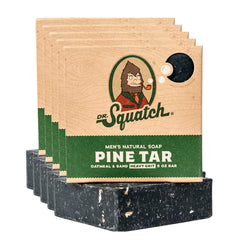 Dr. Squatch Pine Tar bar soap foam closeup with creamy lather and scent