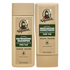 Dr. Squatch Pine Tar shampoo bottle for natural cleansing and healthy hair