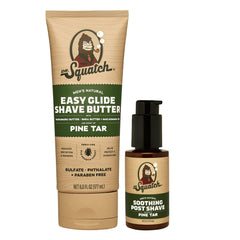 Dr. Squatch Pine Tar Smooth Shave Bundle shown for a complete shaving routine and scent.