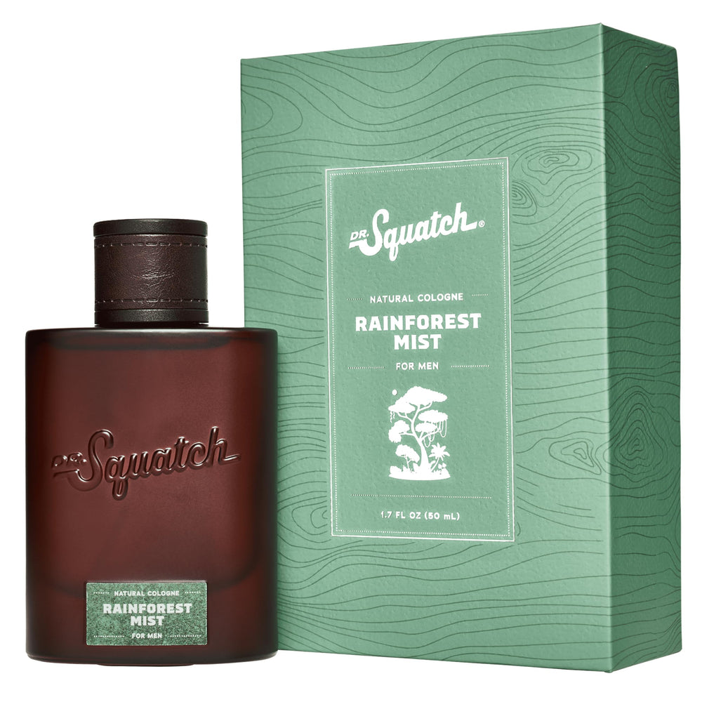 Dr. Squatch Rainforest Mist Cologne bottle for all-day wear