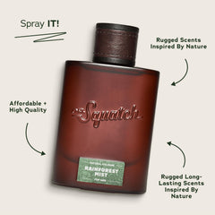 Dr. Squatch Rainforest Mist label close-up emphasizing design