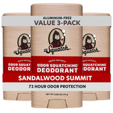 Dr. Squatch Sandalwood Summit deodorant stick front view for all-day odor protection